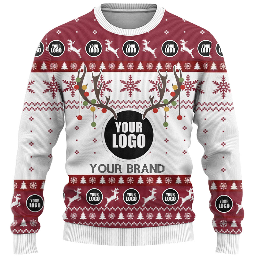 DYI Company Logo Or Face Ugly Christmas Sweater 6